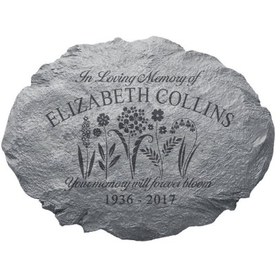 Personalized Memories Bloomed Sympathy Garden Stone   561087272